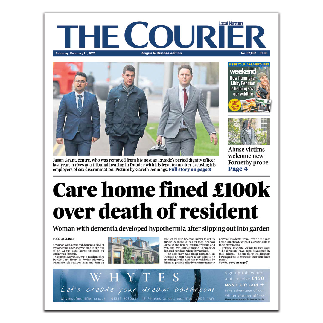 The Courier Newspaper - Dundee Edition Front cover